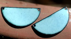 Enameled Finding - Earring Pair Light Blue and Blue