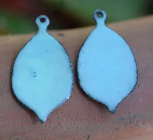 Enameled Finding - Earring Pair Light Blue and Light Blue