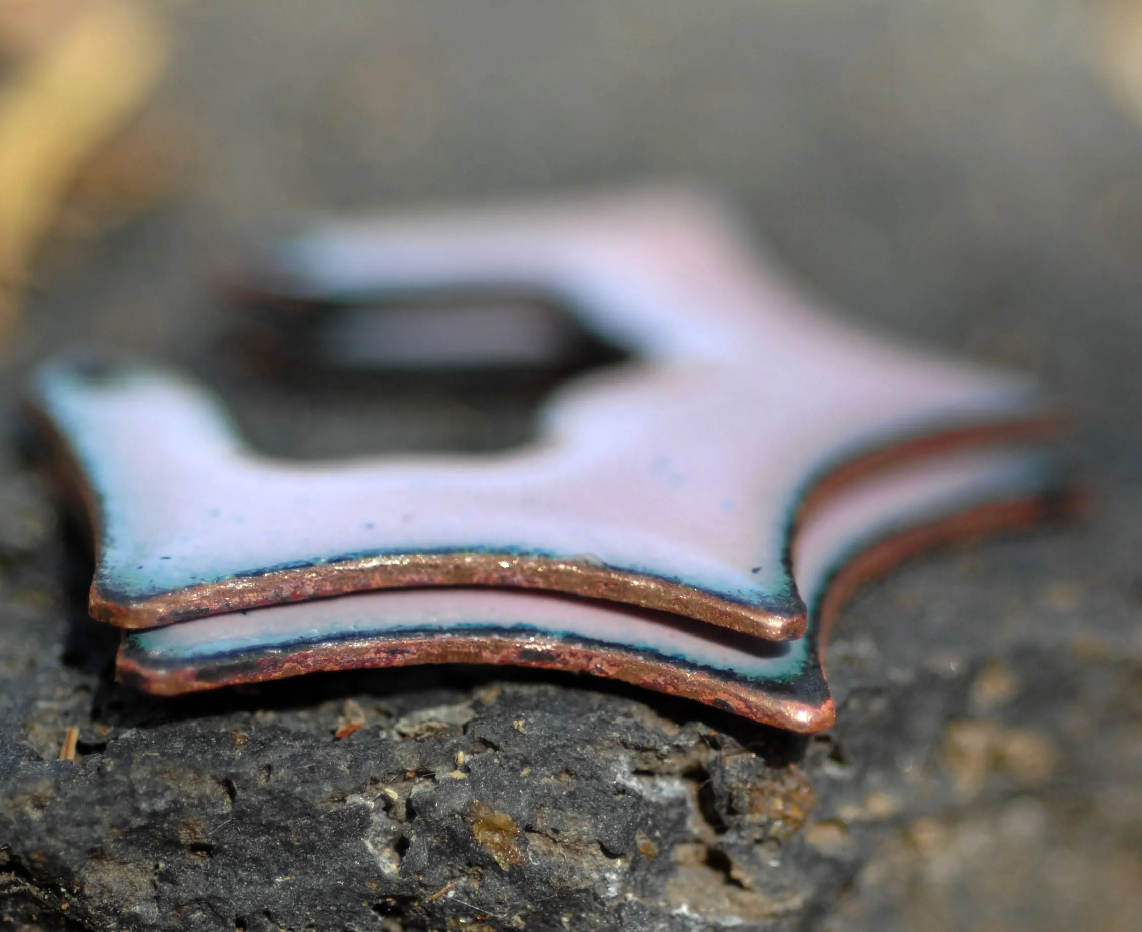 Enameled Finding - Earring Pair pink and pink