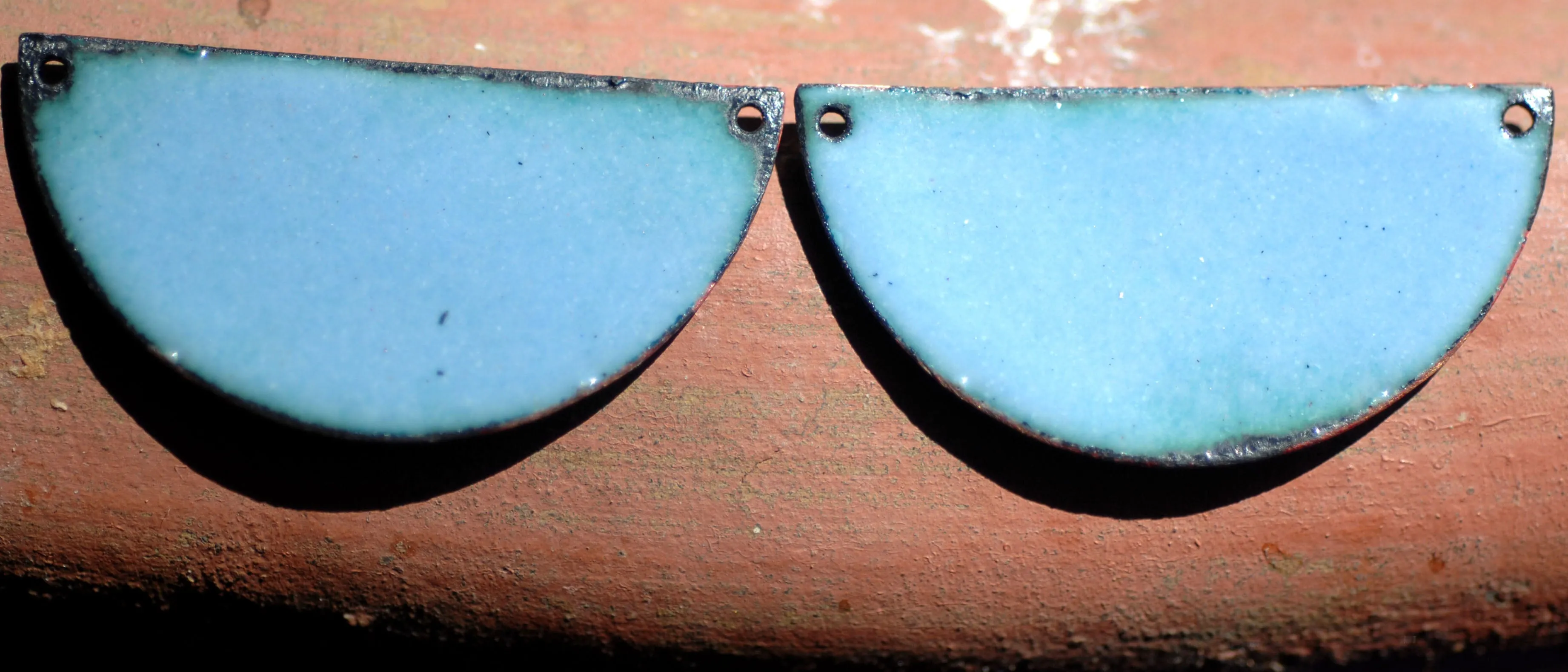 Enameled Finding - Earring Pair Purple and Blue