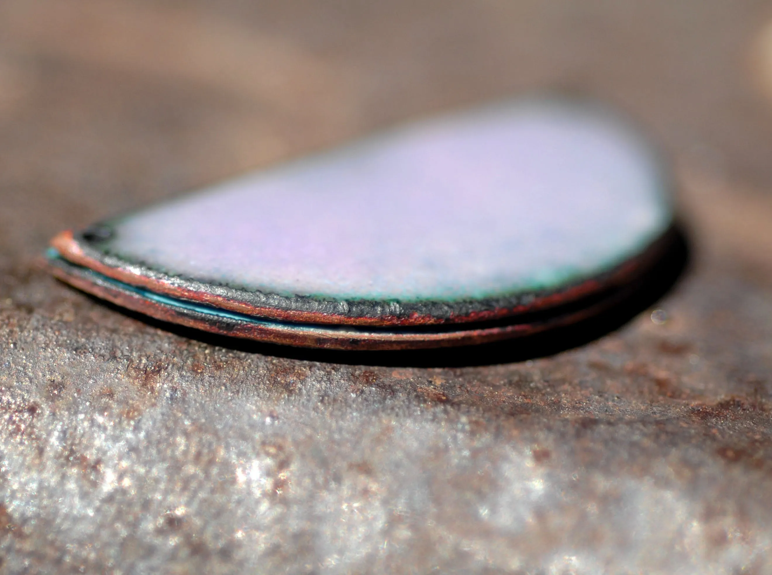 Enameled Finding - Earring Pair Purple and Blue