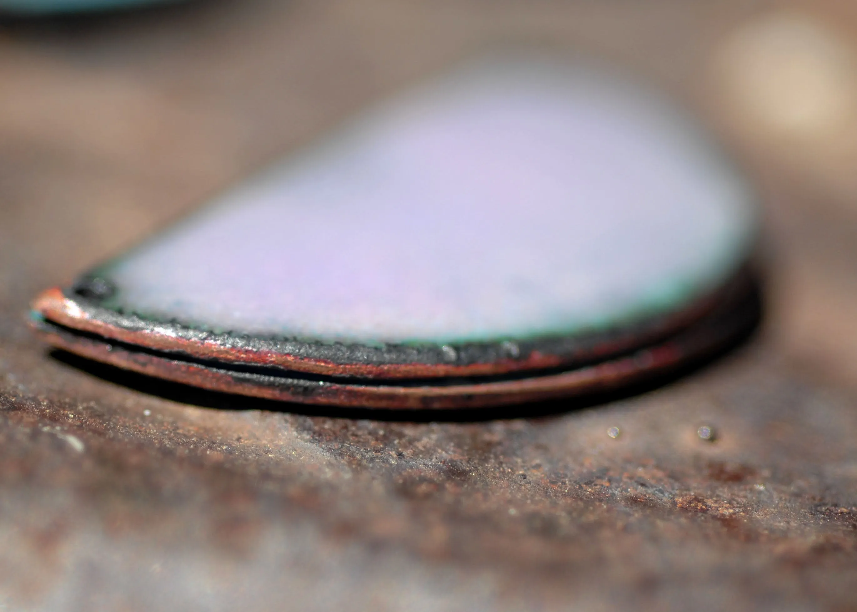 Enameled Finding - Earring Pair Purple and Blue