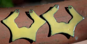 Enameled Finding - Earring Pair yellow and yellow