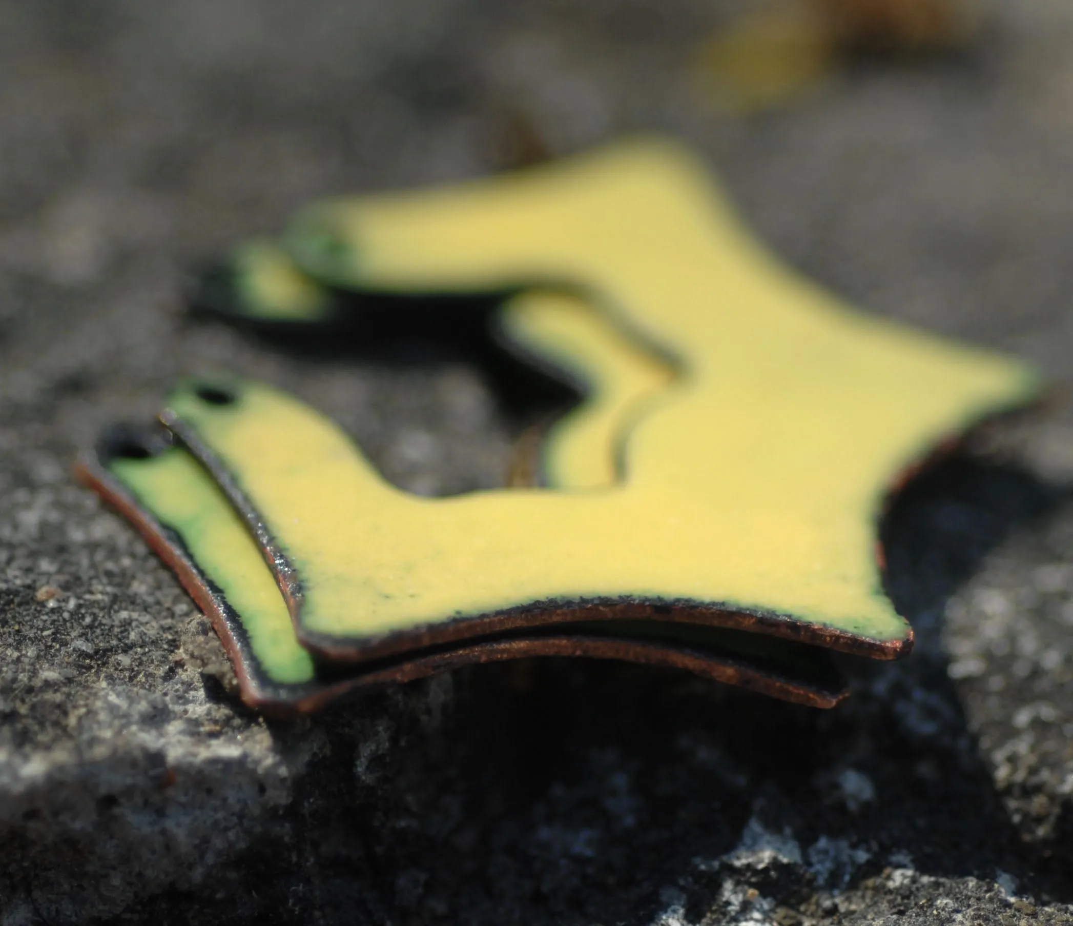 Enameled Finding - Earring Pair yellow and yellow