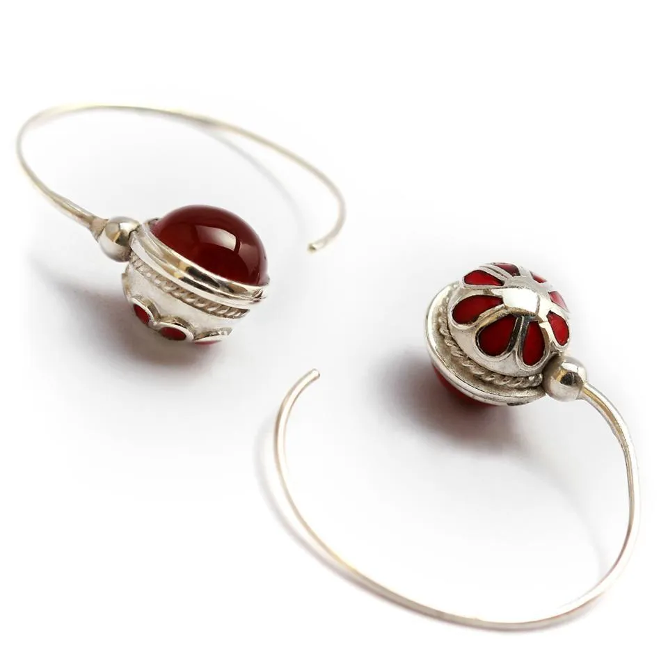 Energy jewelry- 925 silver jewelry with red stone