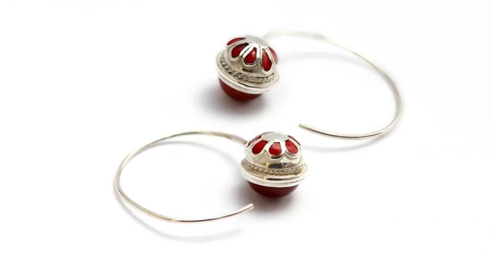 Energy jewelry- 925 silver jewelry with red stone
