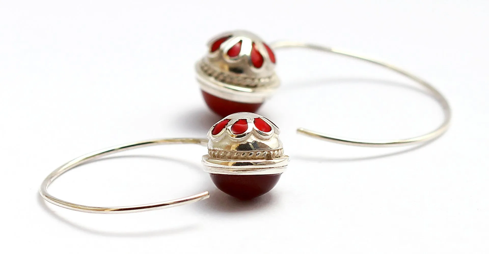 Energy jewelry- 925 silver jewelry with red stone