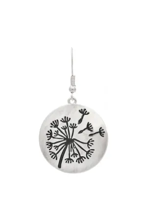 Engraved Dandelion Puff Earring