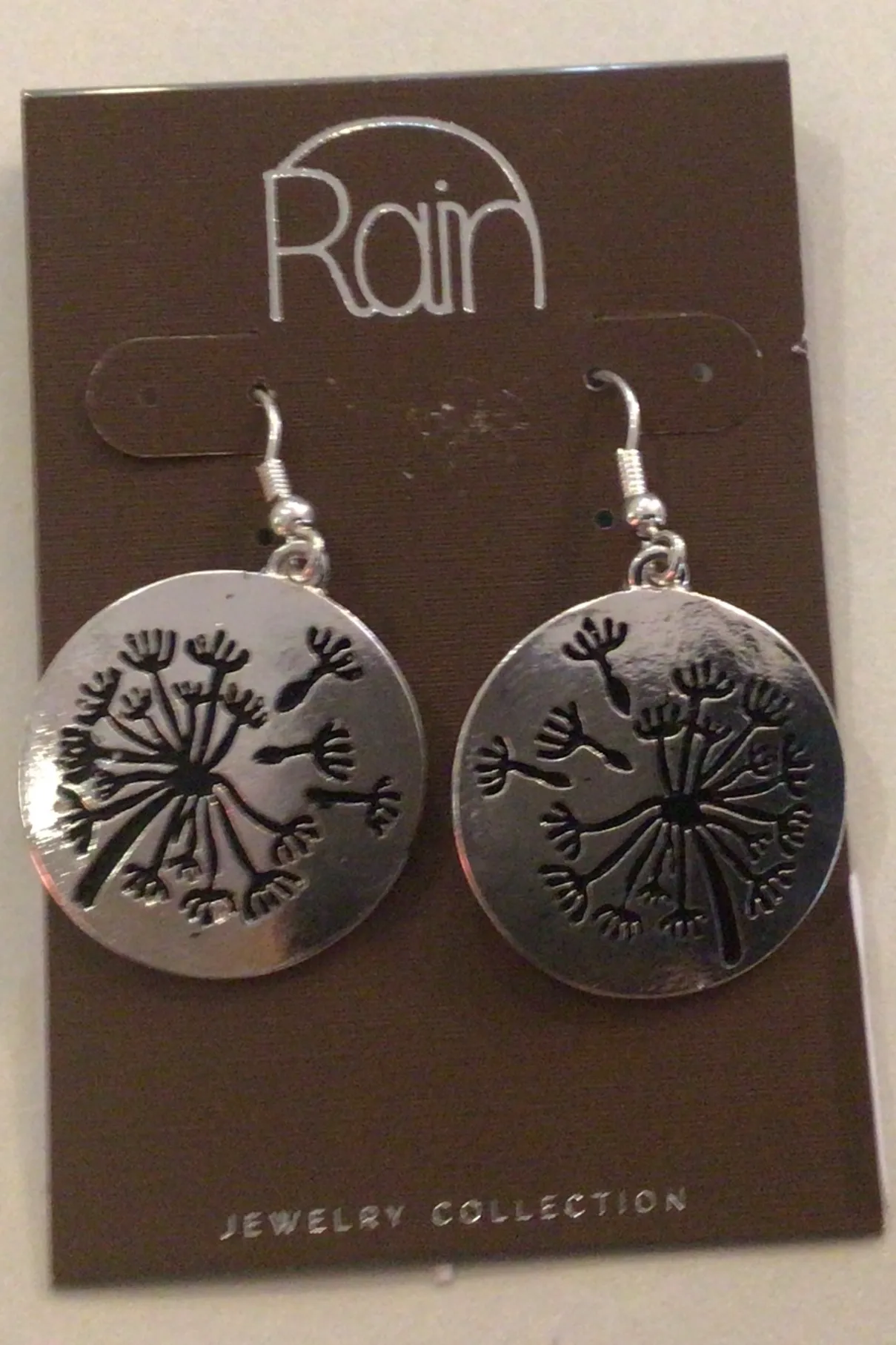 Engraved Dandelion Puff Earring