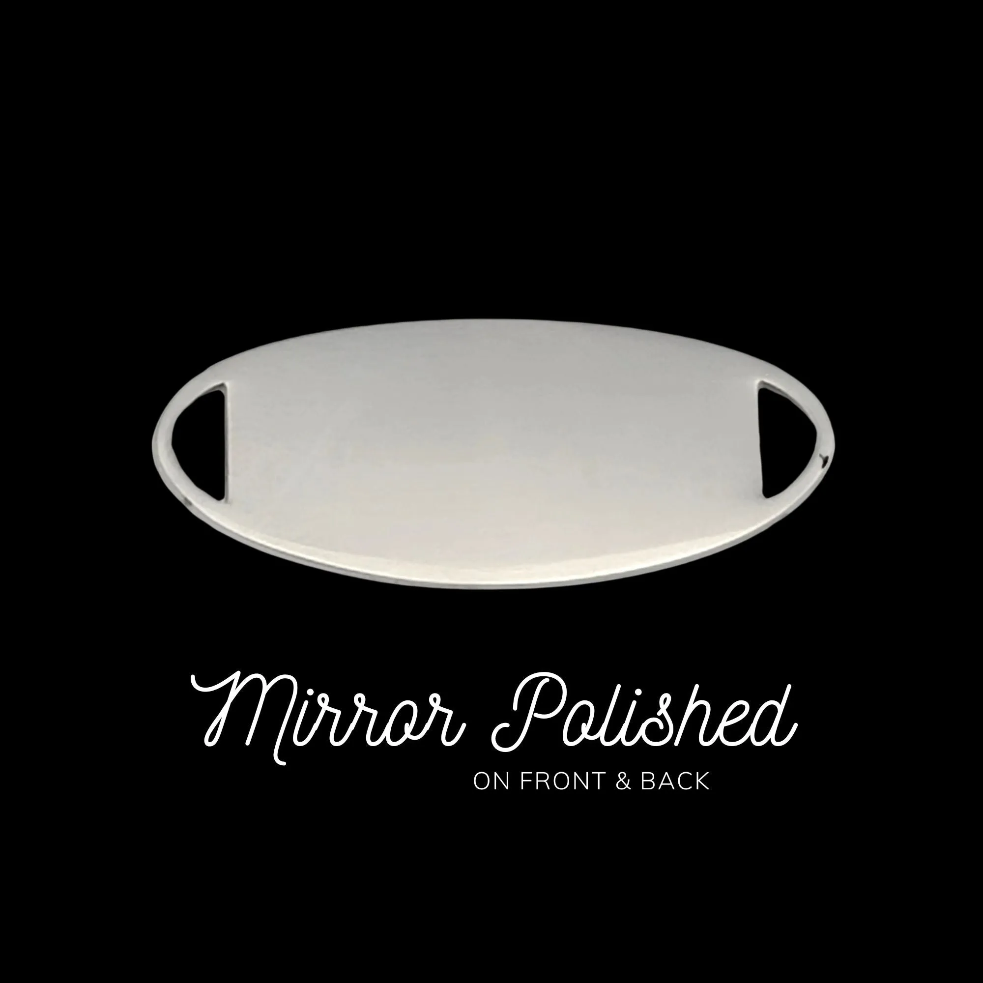 Engraved Stainless Steel Oval Medical Bracelet ID Tag - Red