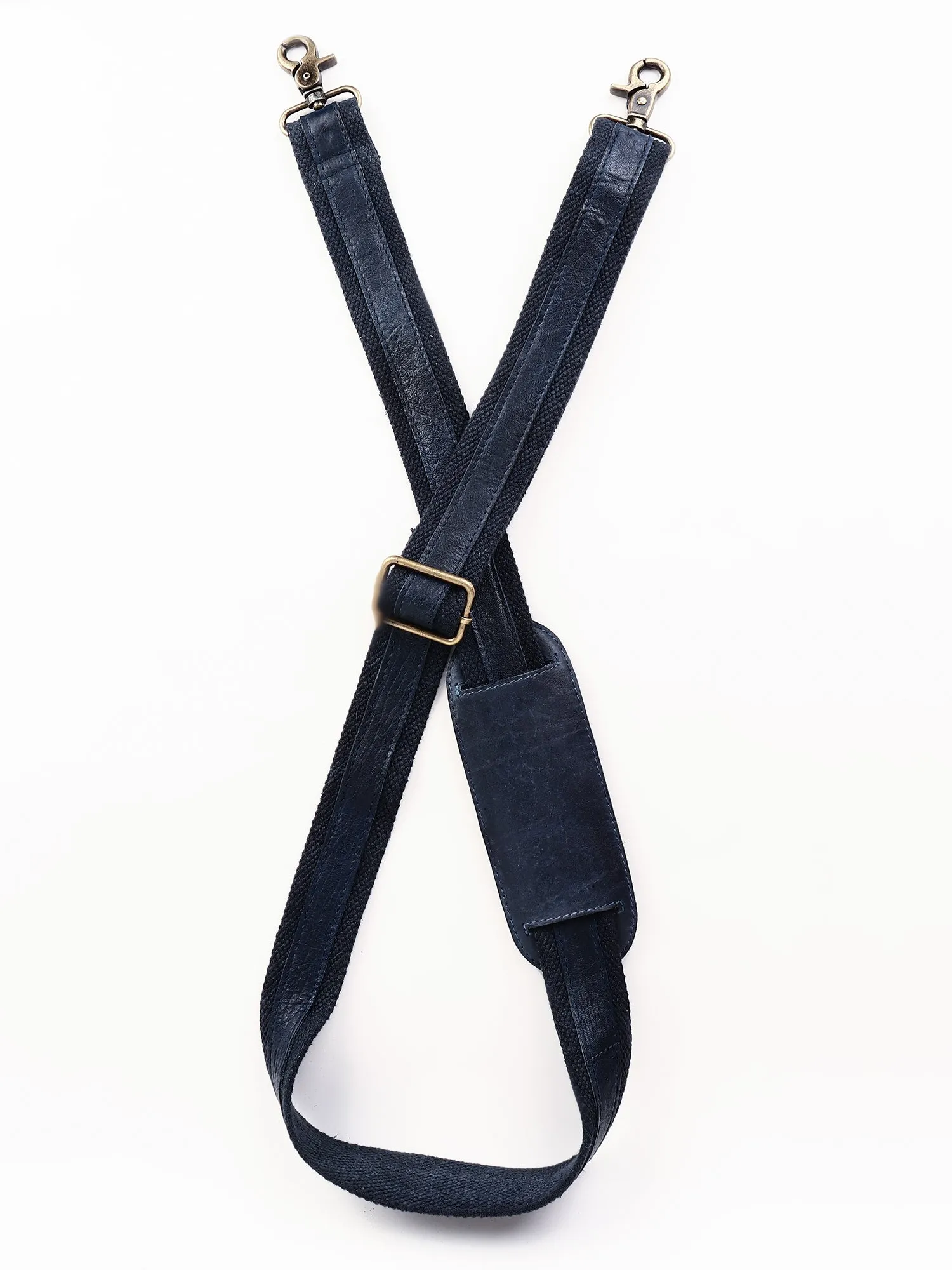 Ethan: Navy Weekender Bag In Washed Leather For Travel by art n vintage