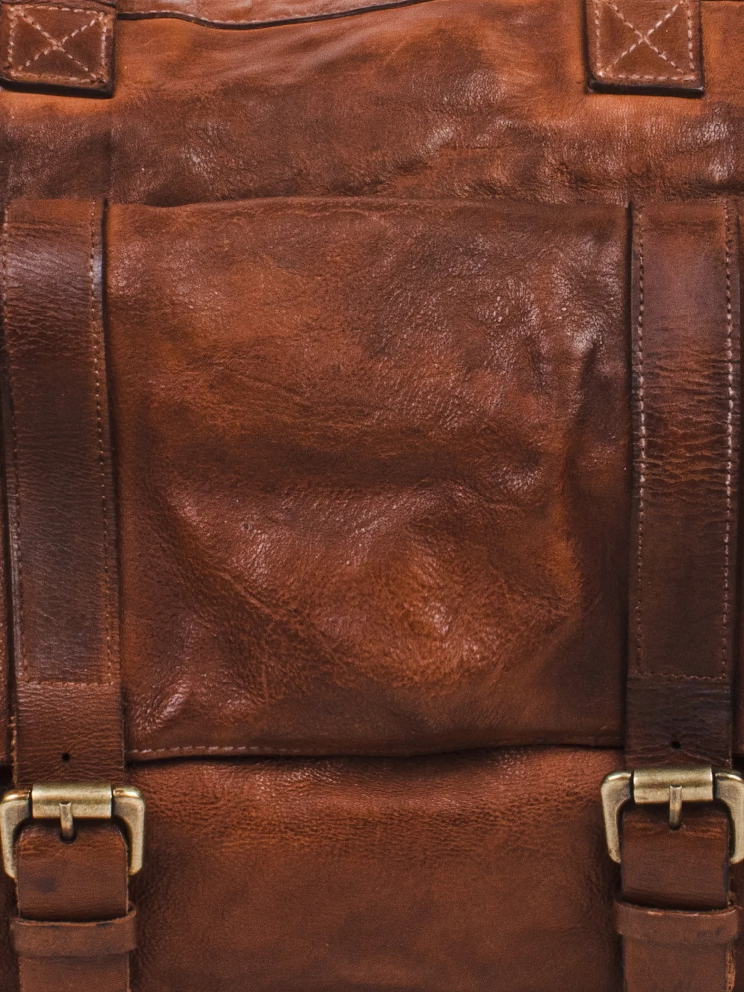 Ethan: Navy Weekender Bag In Washed Leather For Travel by art n vintage