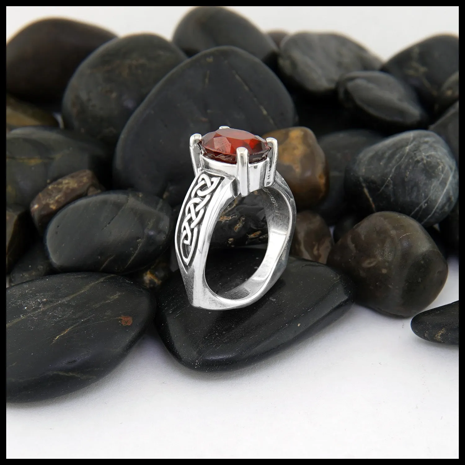 Euro Shank Hessonite Garnet Ring