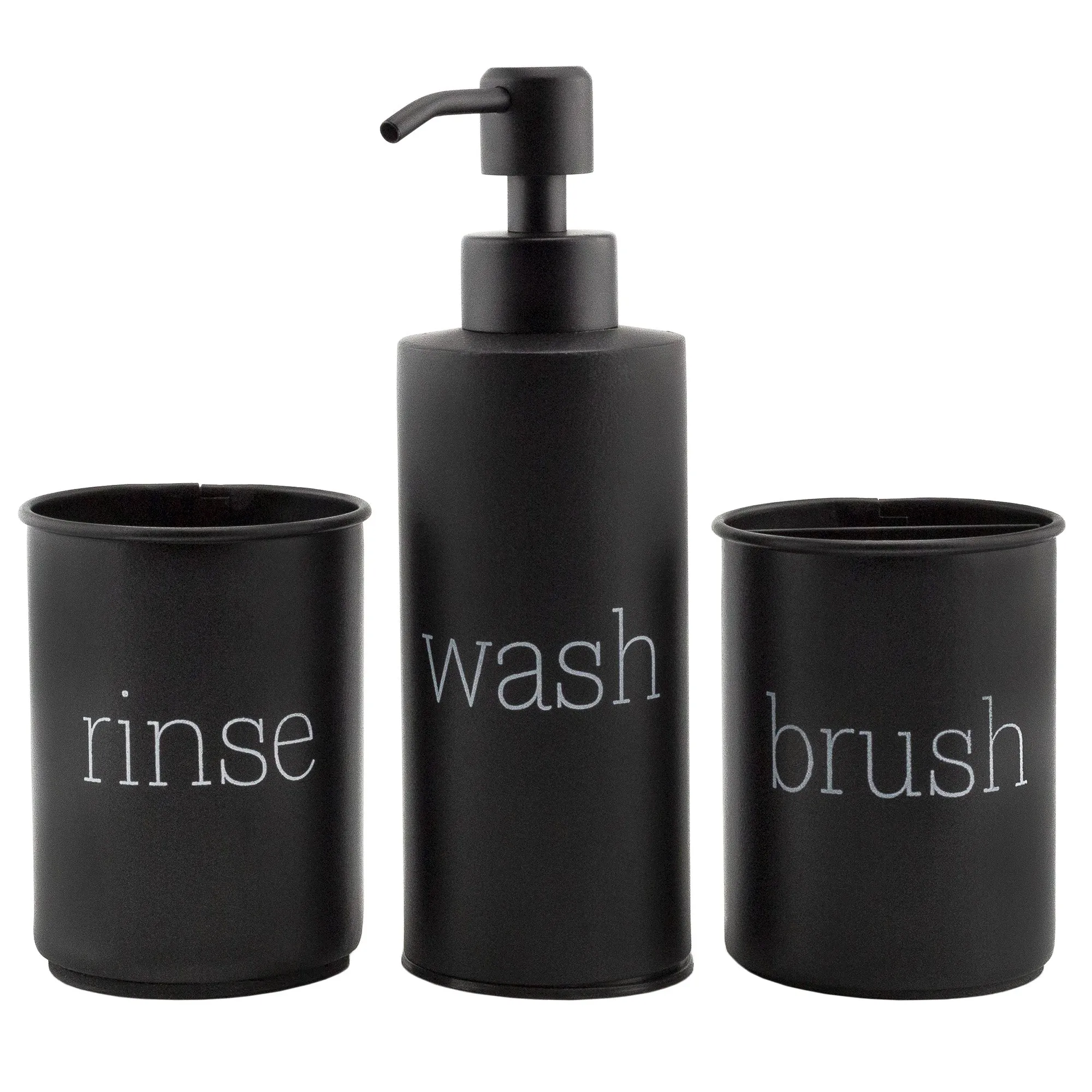 Farmhouse Bathroom Accessories Set (3-Piece Set, Black, Case of 30)