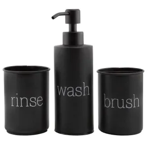 Farmhouse Bathroom Accessories Set (3-Piece Set, Black, Case of 30)