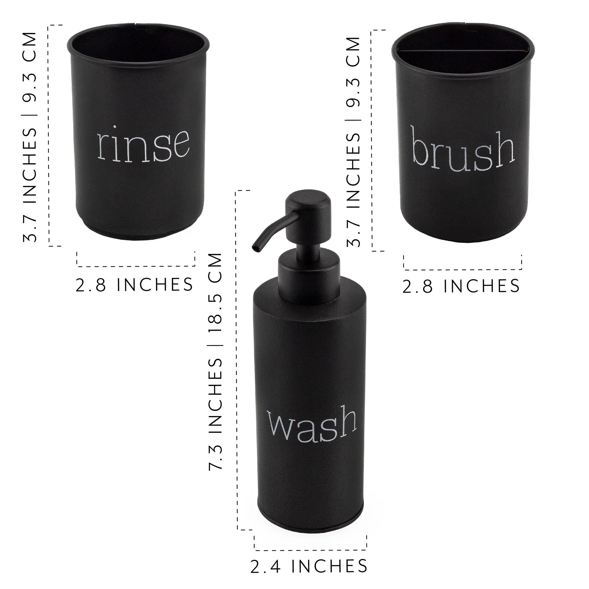 Farmhouse Bathroom Accessories Set (3-Piece Set, Black, Case of 30)