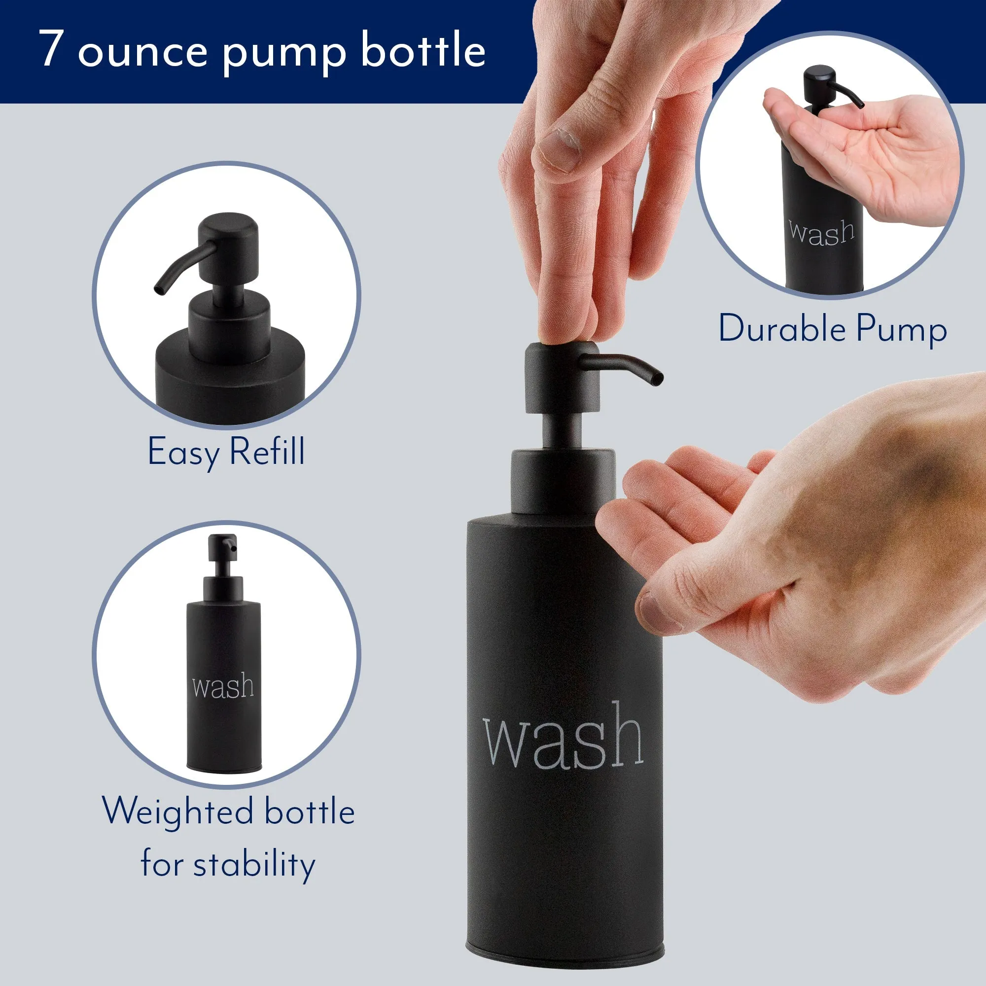 Farmhouse Bathroom Accessories Set (3-Piece Set, Black, Case of 30)