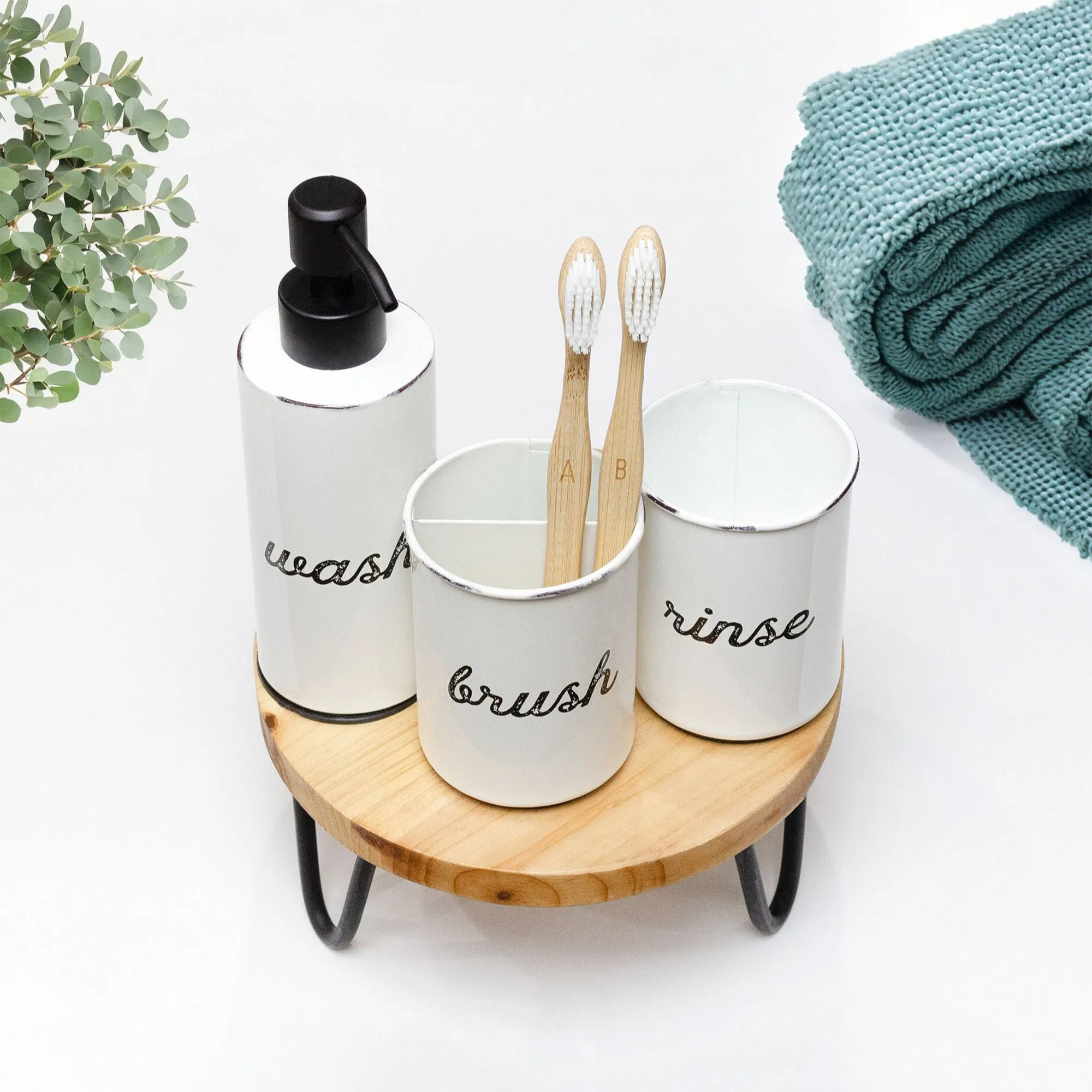 Farmhouse Bathroom Accessories Set (3-Piece Set);