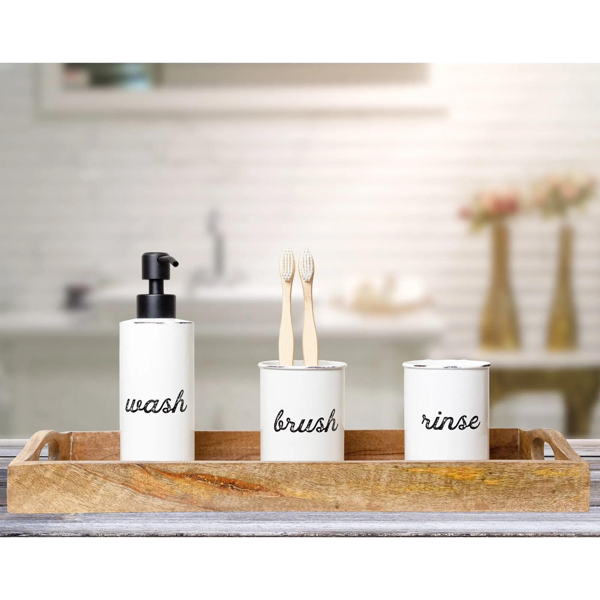 Farmhouse Bathroom Accessories Set (3-Piece Set);
