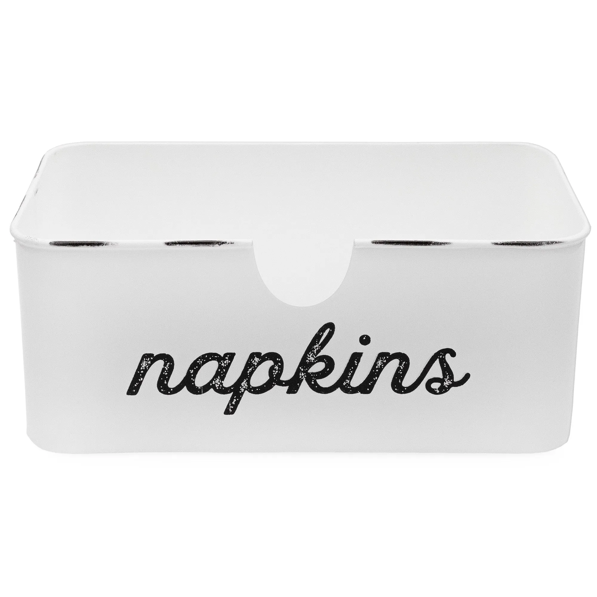 Farmhouse Dinner Napkin Holder (White, Case of 24)