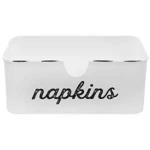 Farmhouse Dinner Napkin Holder (White, Case of 24)