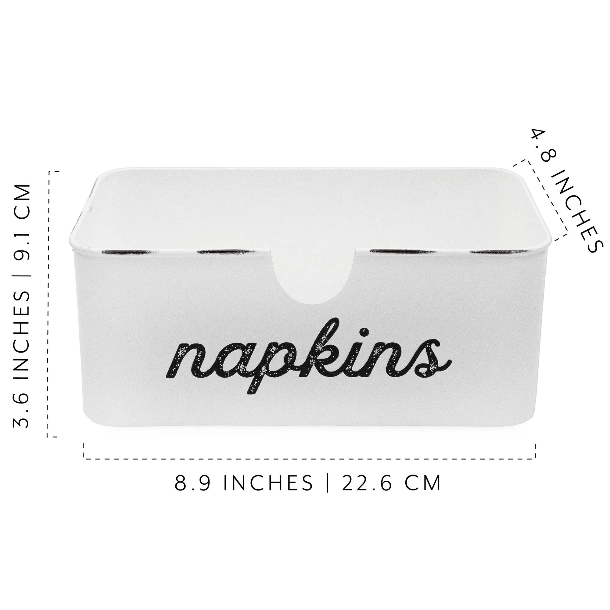 Farmhouse Dinner Napkin Holder (White, Case of 24)