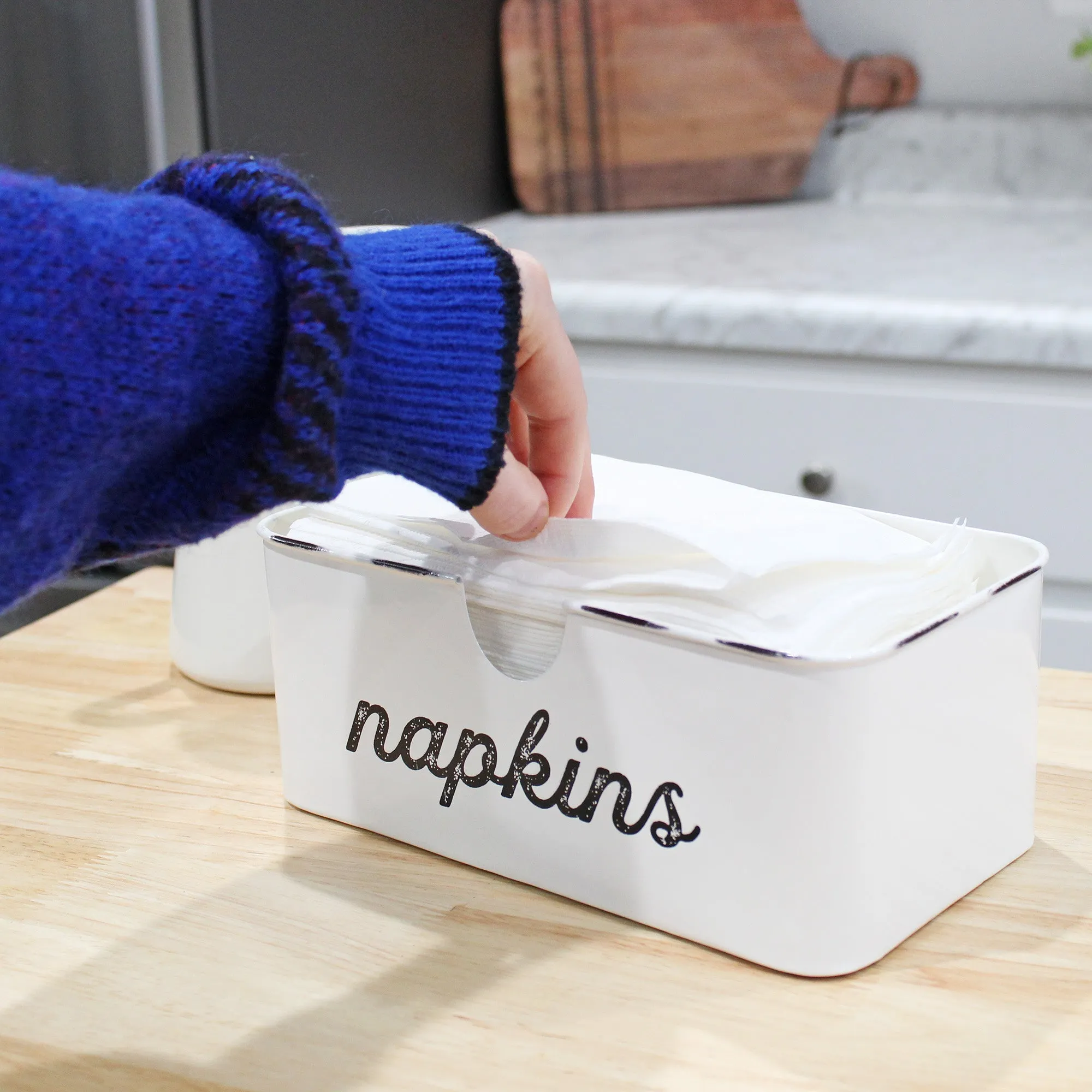Farmhouse Dinner Napkin Holder (White, Case of 24)