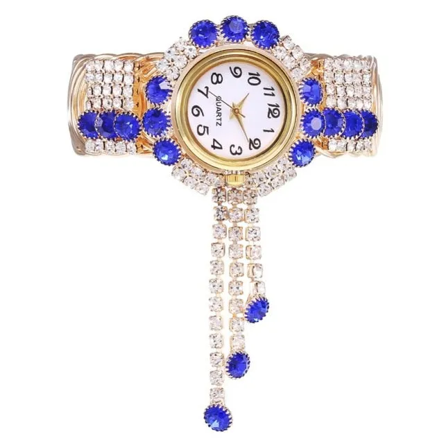 FashionNew Ladies Quartz Watch Exquisite Full Diamond Pendant Gemstone Watch New Simple Ladies Personality Compact Women Watches