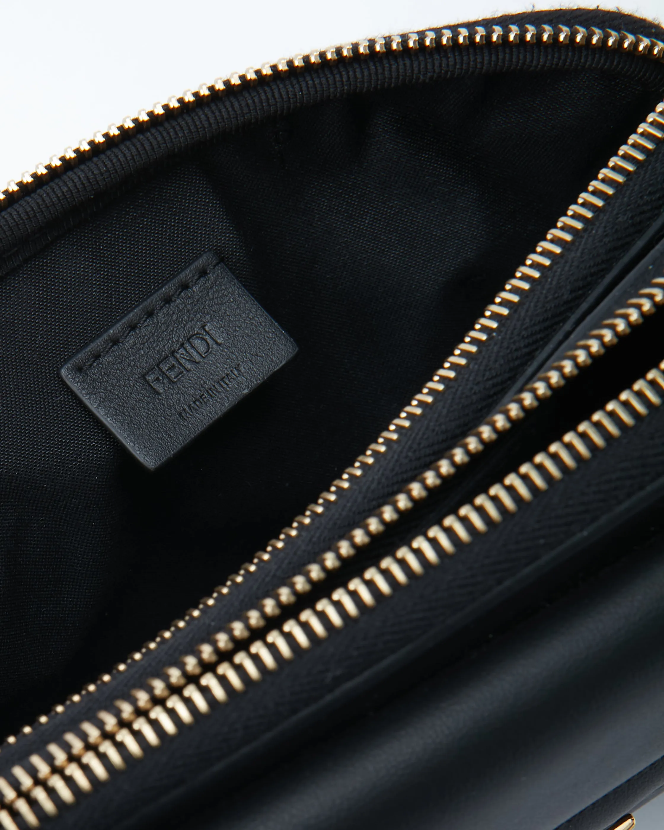 Fendi Black Leather Mini Wallet On Chain Crossbody Bag