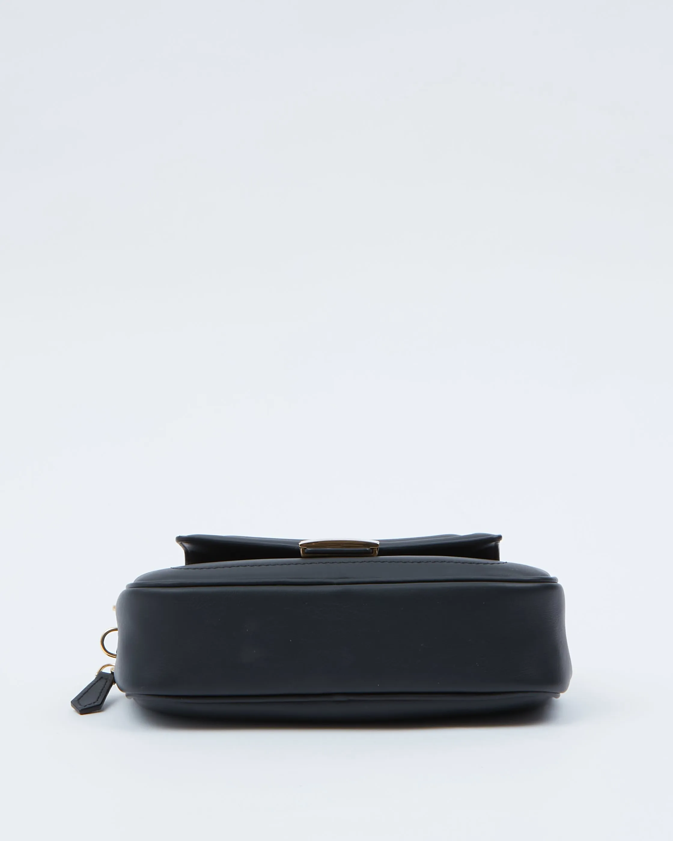 Fendi Black Leather Mini Wallet On Chain Crossbody Bag