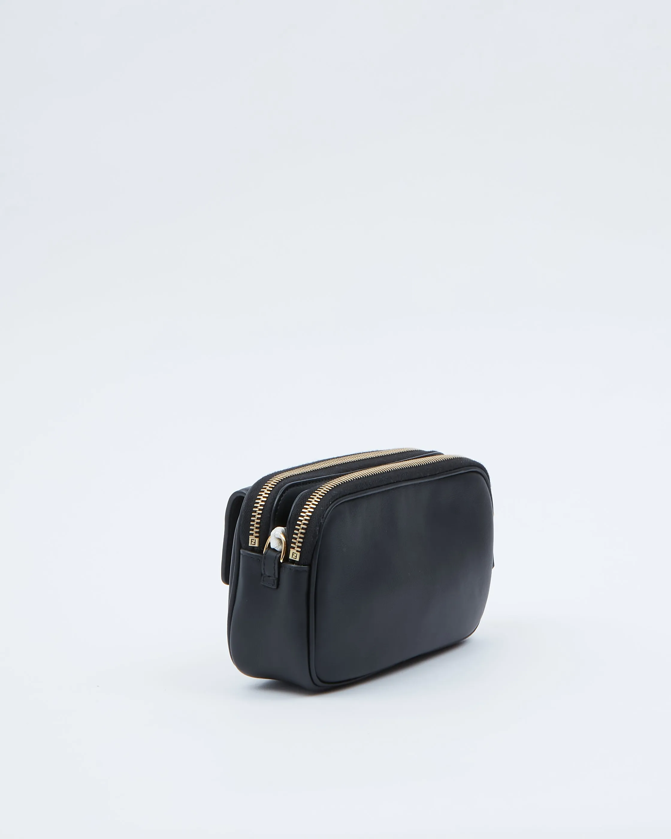 Fendi Black Leather Mini Wallet On Chain Crossbody Bag
