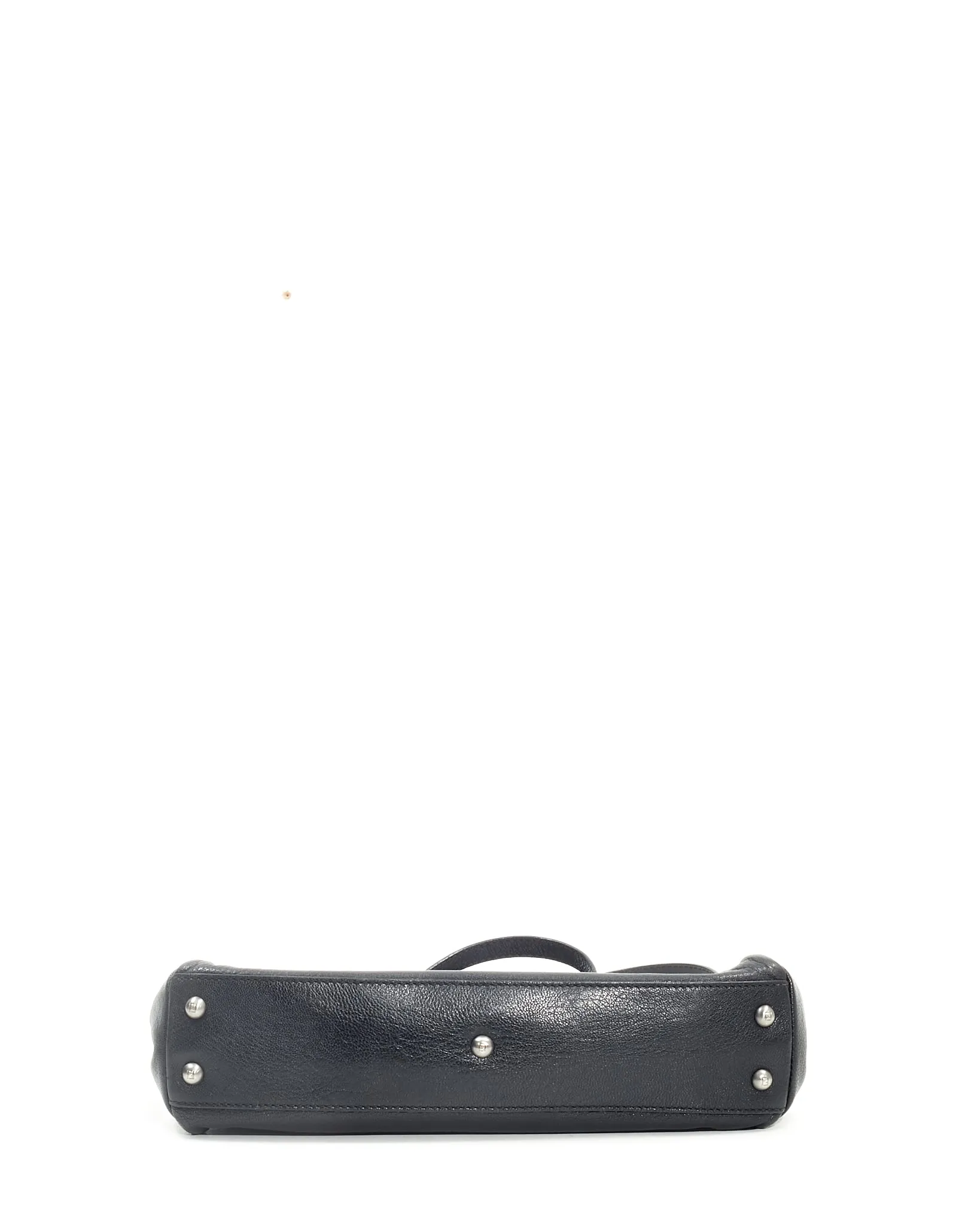 Fendi Black Leather Peekaboo Top Handle Bag