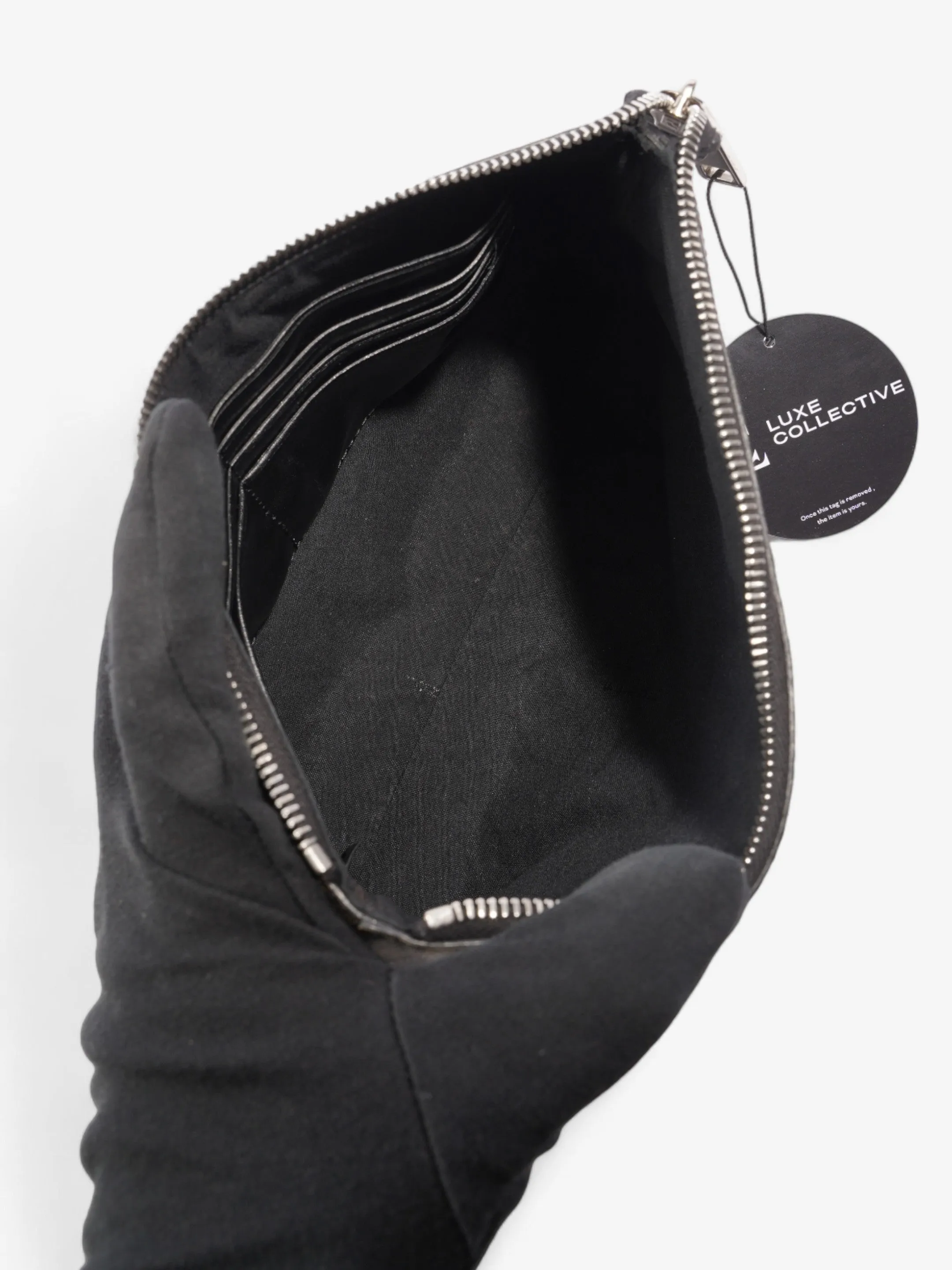 Fendi Diagonal Flat Pouch Tobacco / Black Coated Canvas