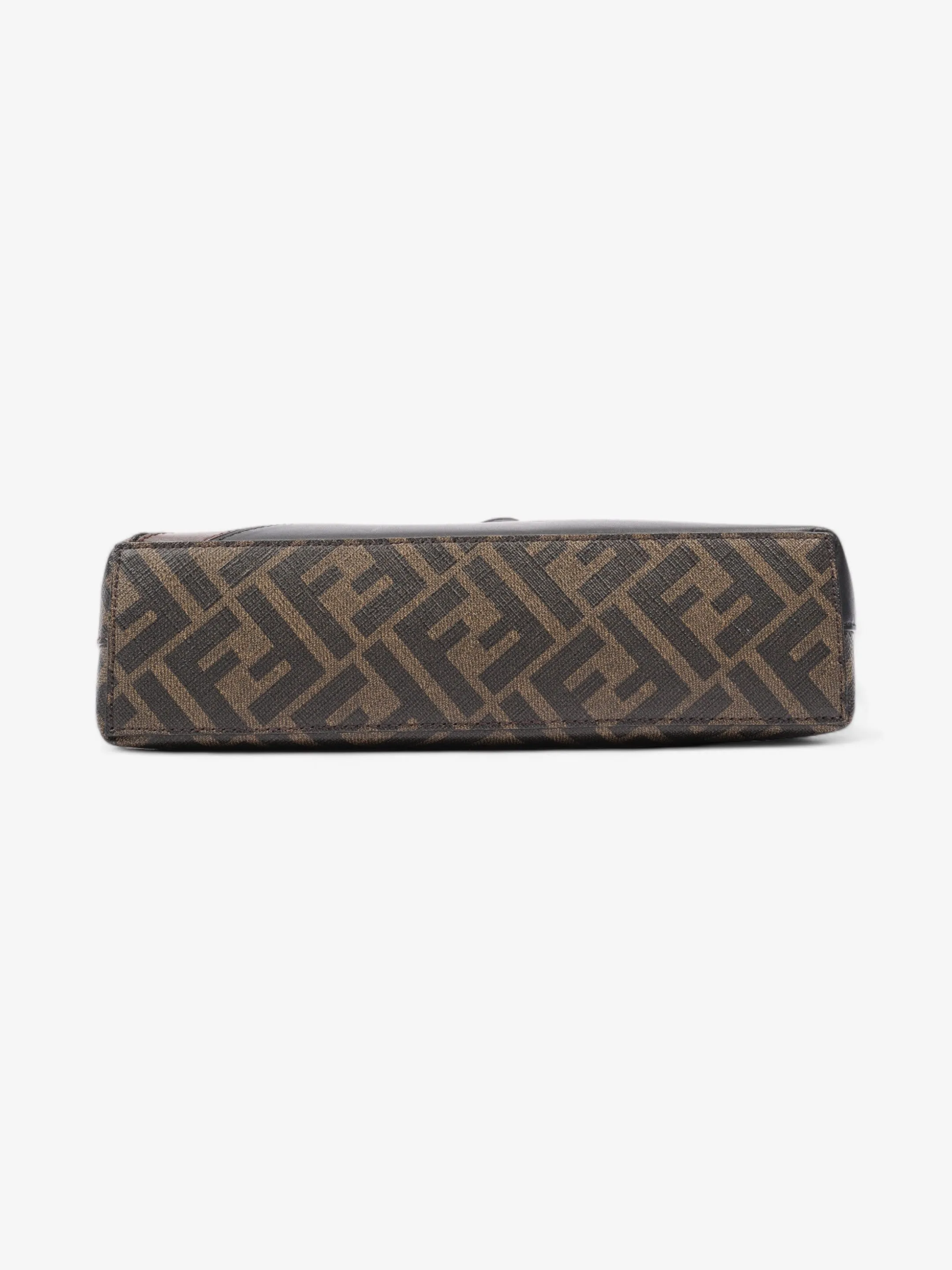 Fendi Diagonal Flat Pouch Tobacco / Black Coated Canvas