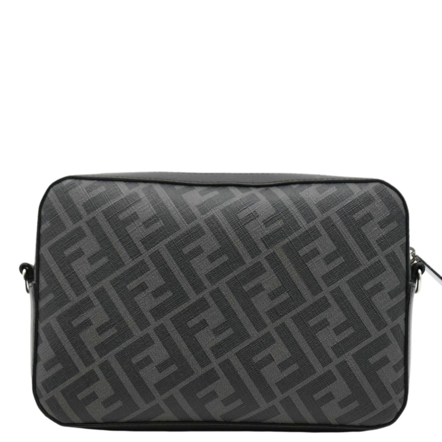 FENDI Diagonal Medium FF Zucca Canvas Camera Case Crossbody Bag Black
