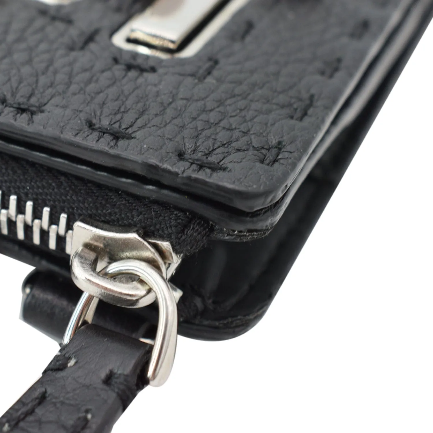 FENDI Leather Crossbody Messenger Bag Black