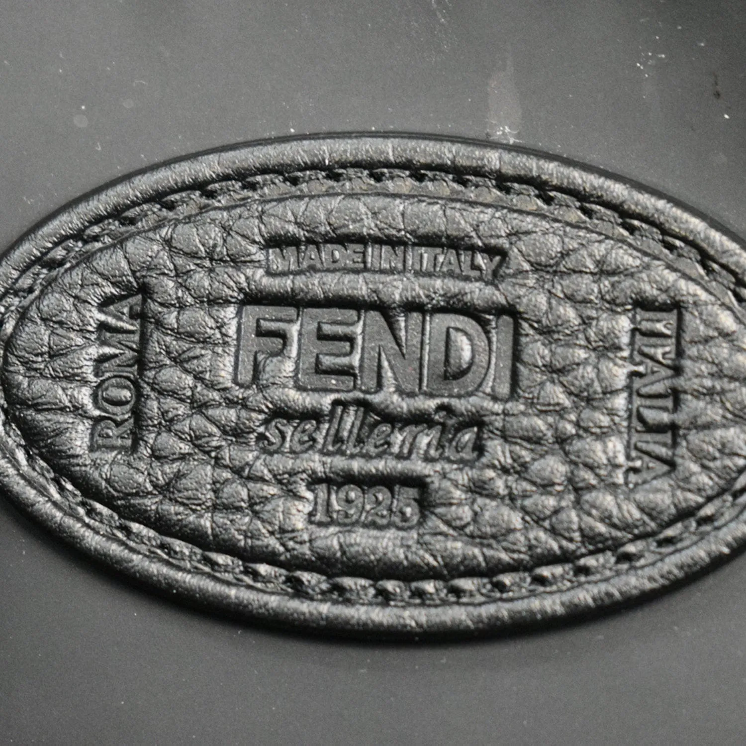FENDI Leather Crossbody Messenger Bag Black