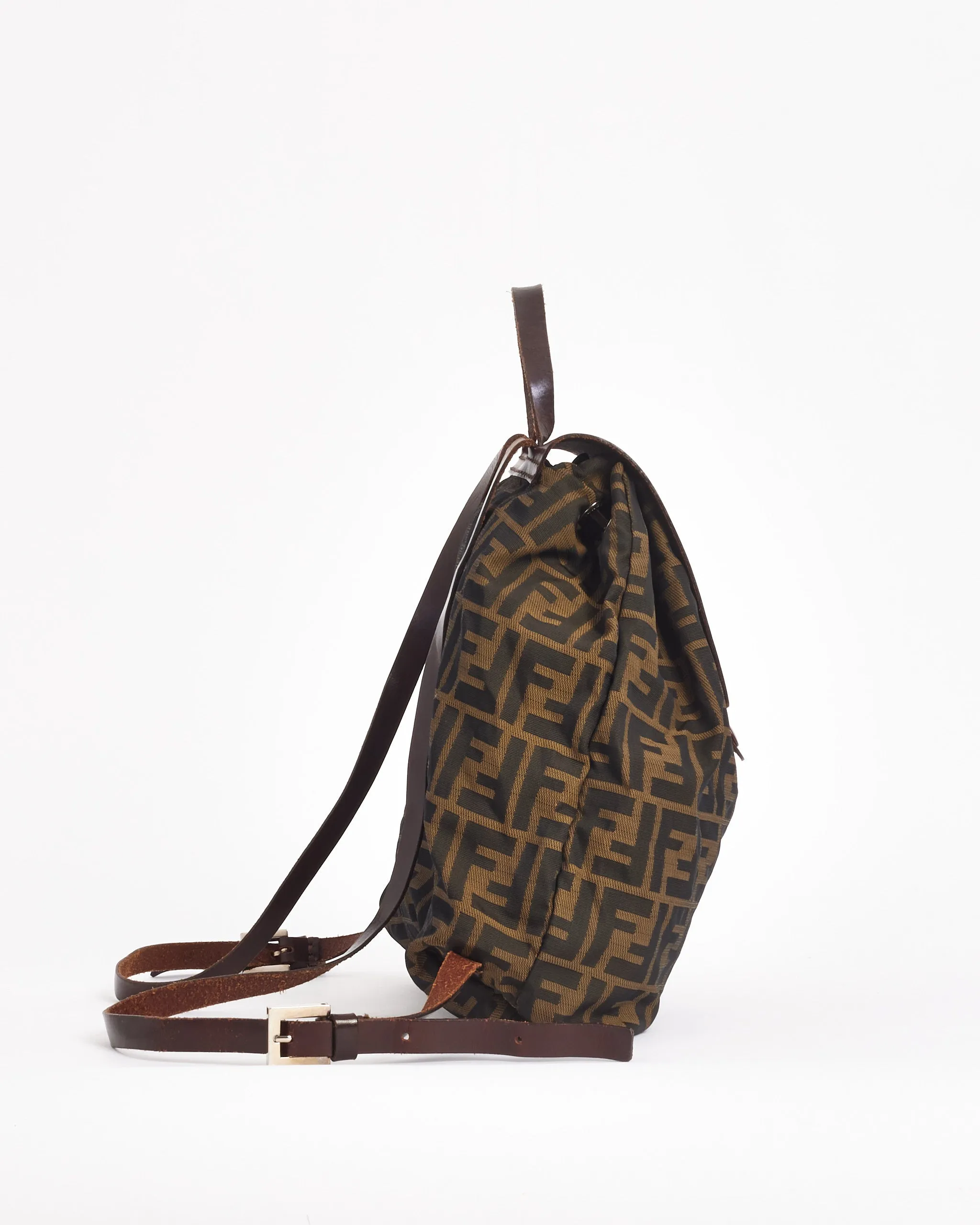 Fendi Vintage Brown Zucca Print Canvas Backpack