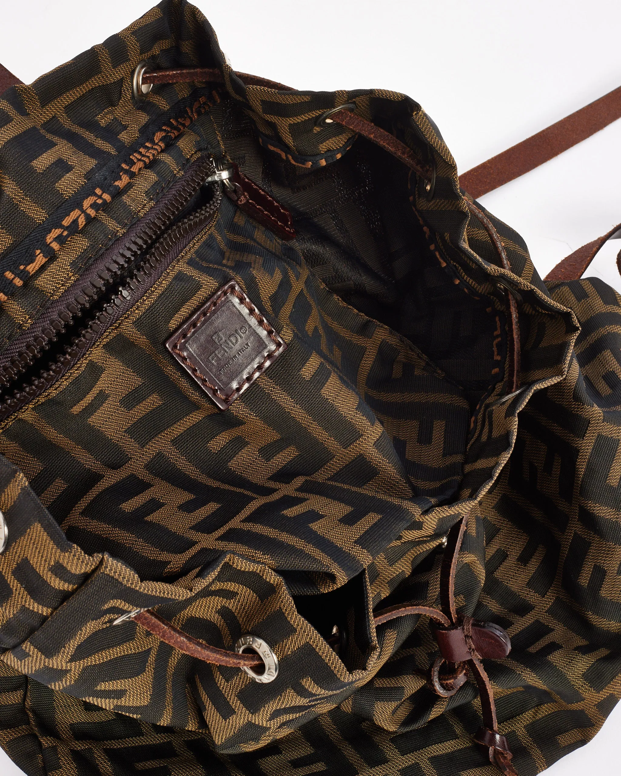 Fendi Vintage Brown Zucca Print Canvas Backpack