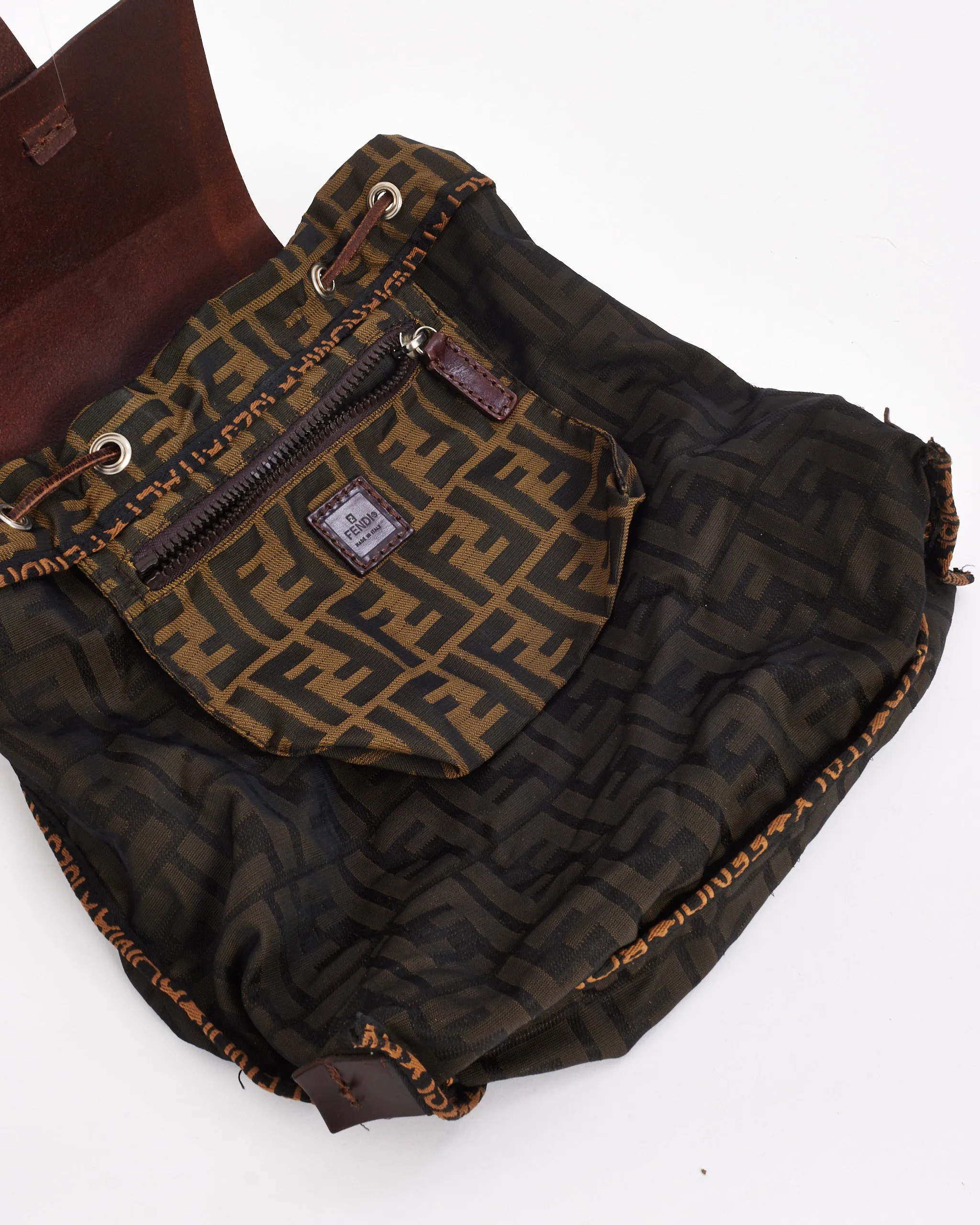 Fendi Vintage Brown Zucca Print Canvas Backpack