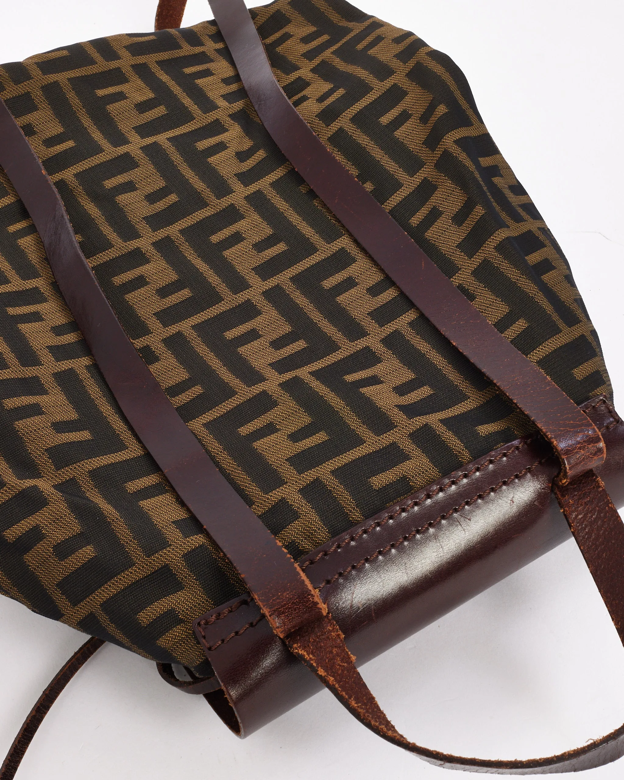 Fendi Vintage Brown Zucca Print Canvas Backpack