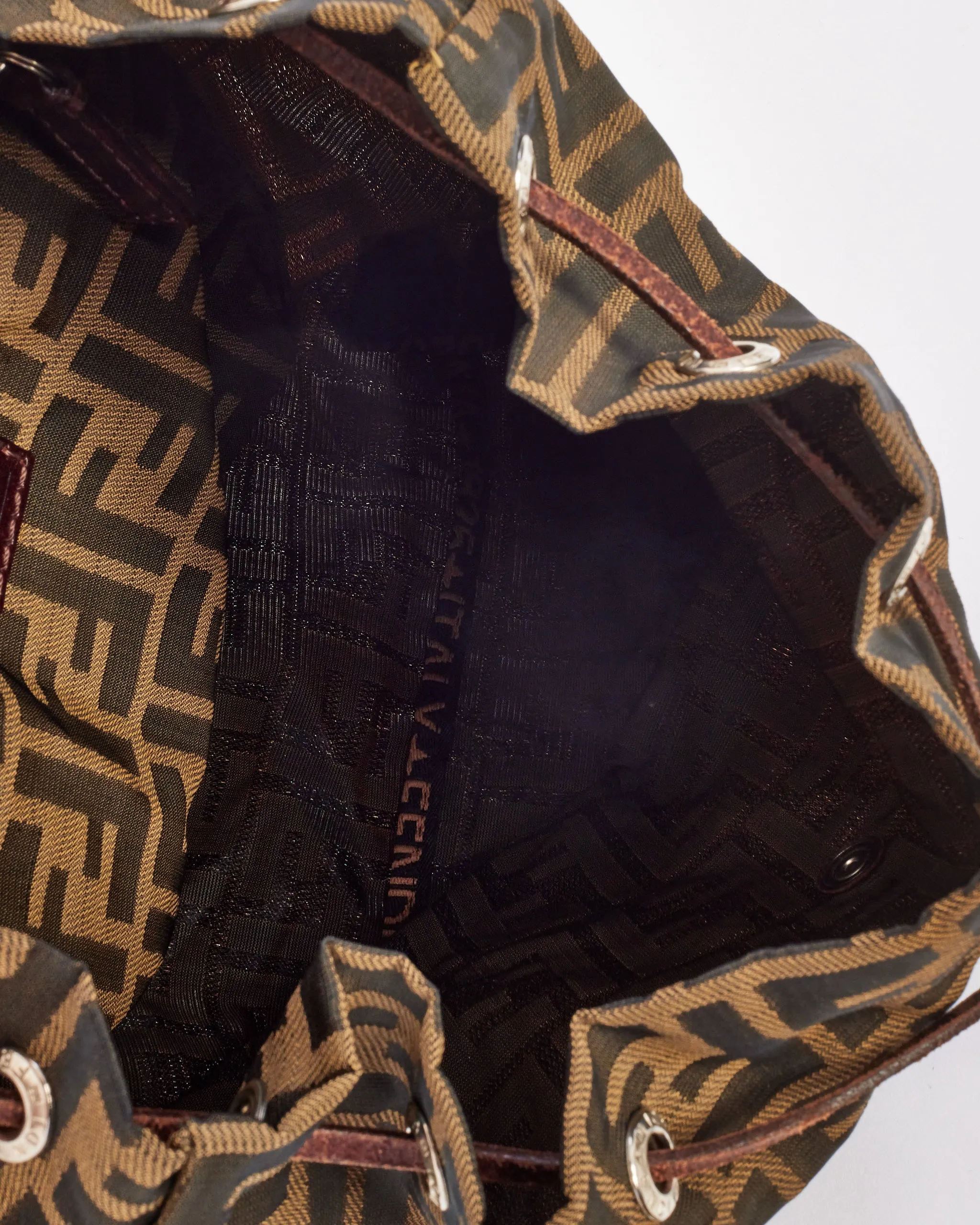 Fendi Vintage Brown Zucca Print Canvas Backpack