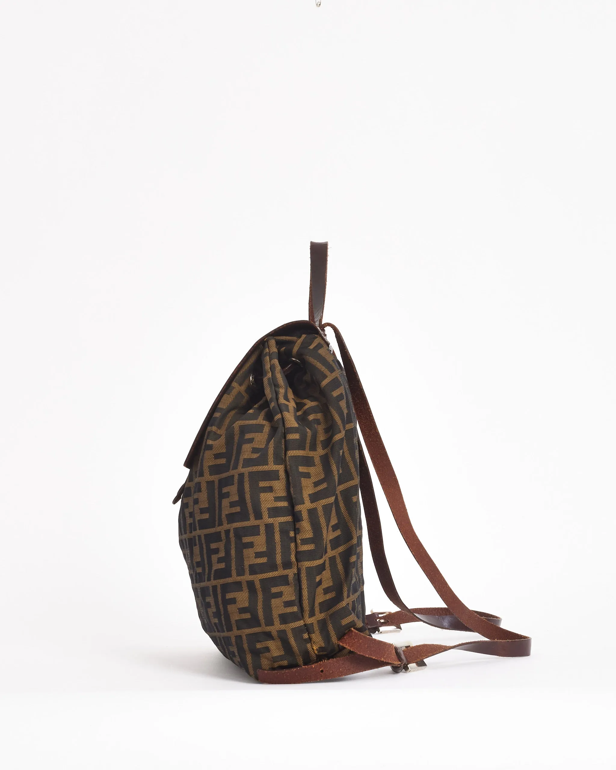 Fendi Vintage Brown Zucca Print Canvas Backpack