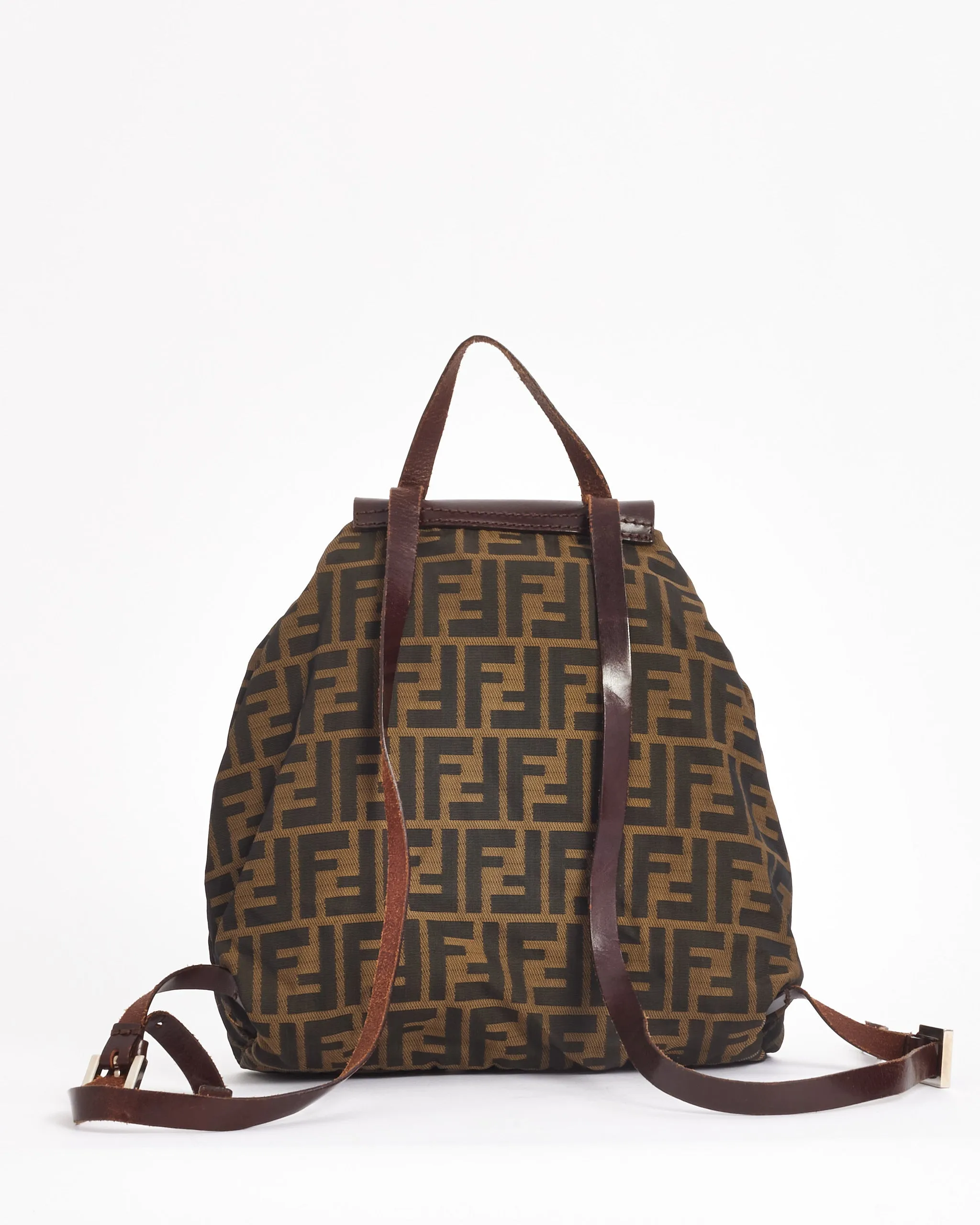 Fendi Vintage Brown Zucca Print Canvas Backpack