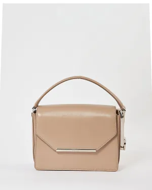 Ferragamo Taupe Smooth Leather Shoulder Bag