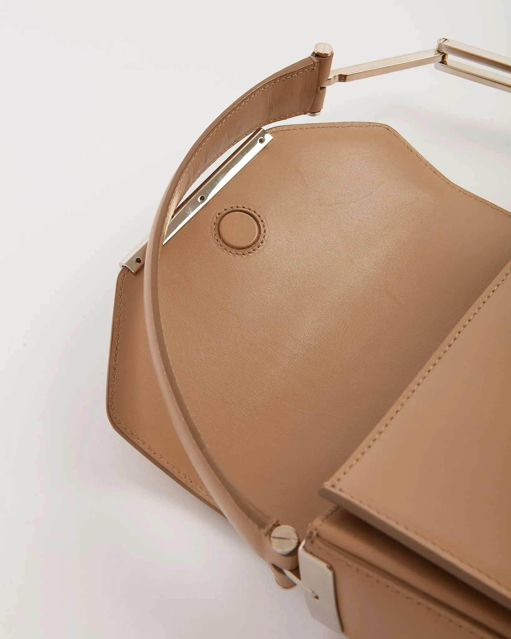 Ferragamo Taupe Smooth Leather Shoulder Bag