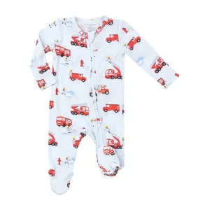 Firetruck Dalmation - 2 Way Zipper Footie