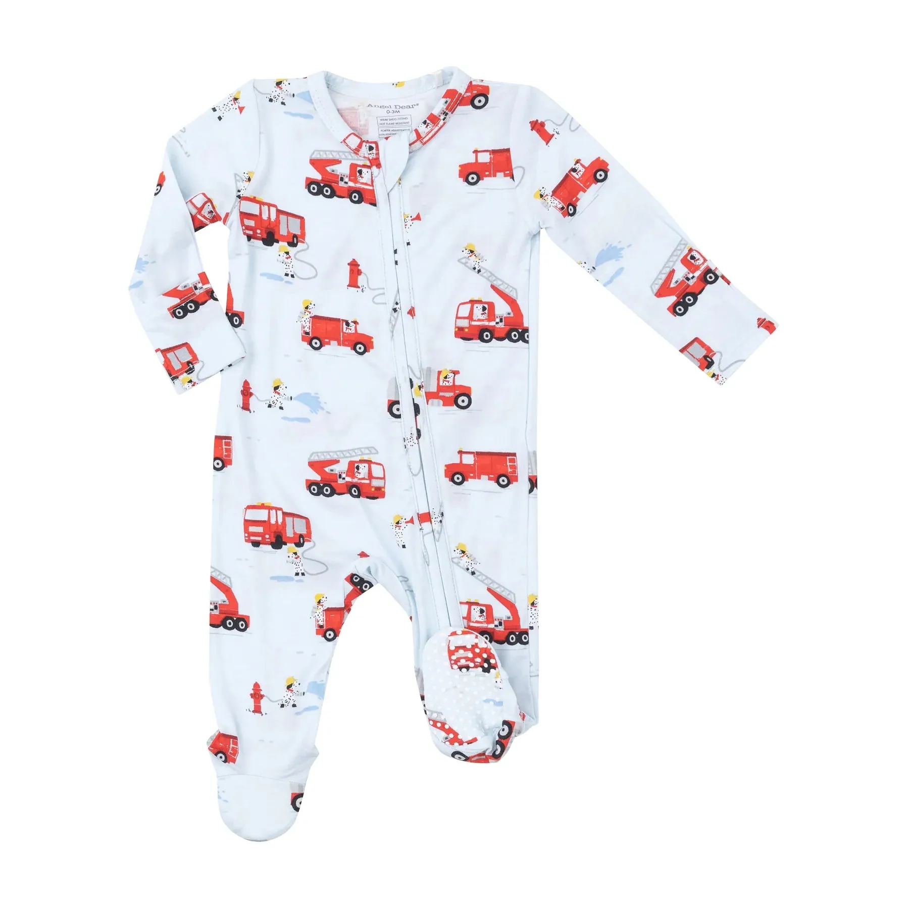 Firetruck Dalmation - 2 Way Zipper Footie