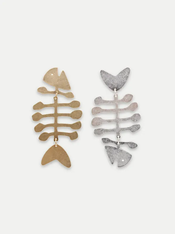 Fish metal earring