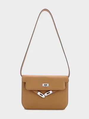 Flap-top Messenger Bag Silver Hardware Crossbody Clutch